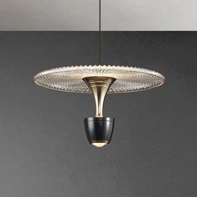 Modern Luxury Disc Electroplated Aluminum LED Pendant Light