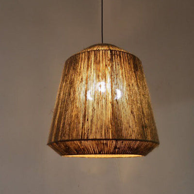 Hemp Rope Weaving 1-Light Barrel Pendant Light