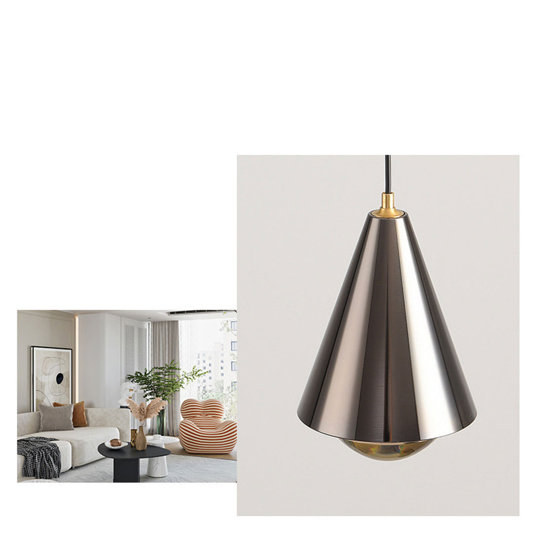 Moderne, minimalistische, einfarbige, konische Pendelleuchte mit 1 Licht 
