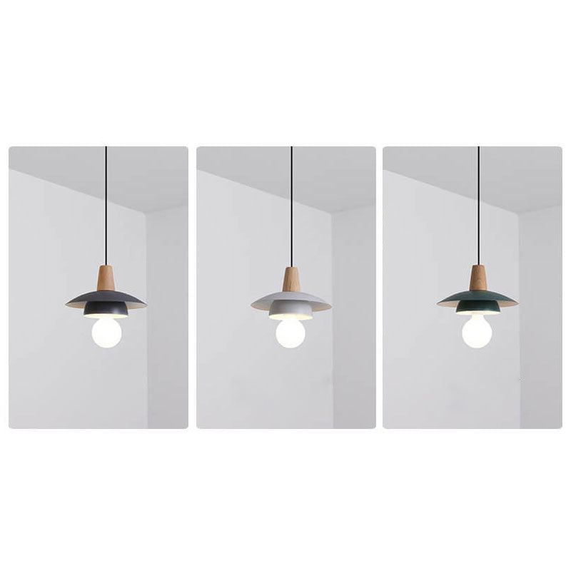 Nordic Minimalist Creative Double Layer Lamp Shade 1-Light Pendant Light
