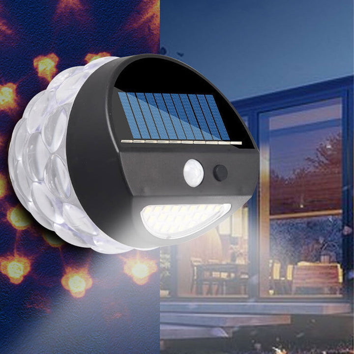 Solar Flamme Springen Projektion Ananas Outdoor Wasserdicht 28 LED Garten Wandleuchte 