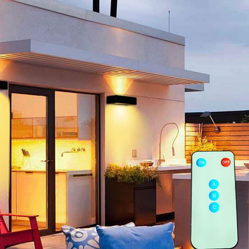 Lámpara de Aplique de Pared LED de Control Remoto Solar de Vidrio de Aleación de Aluminio para Exteriores 