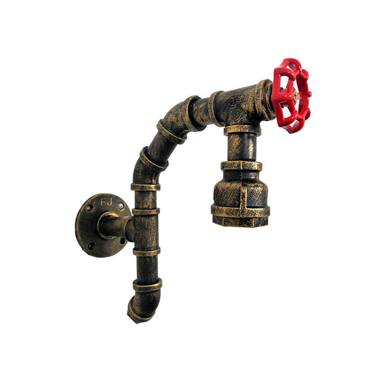Zeitgenössische industrielle Eisen kreative Wasserhahn Retro 1-Licht Wandleuchte 