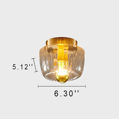 Moderne Glas-Sonnenform, Vollkupfer, 1-Licht-Unterputzleuchte mit doppeltem Verwendungszweck 