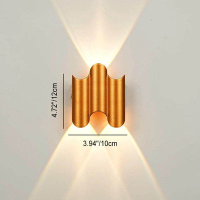 مصباح حائط مقاوم للماء LED بتصميم عمود منحني بسيط وإبداعي للاستخدام الخارجي 