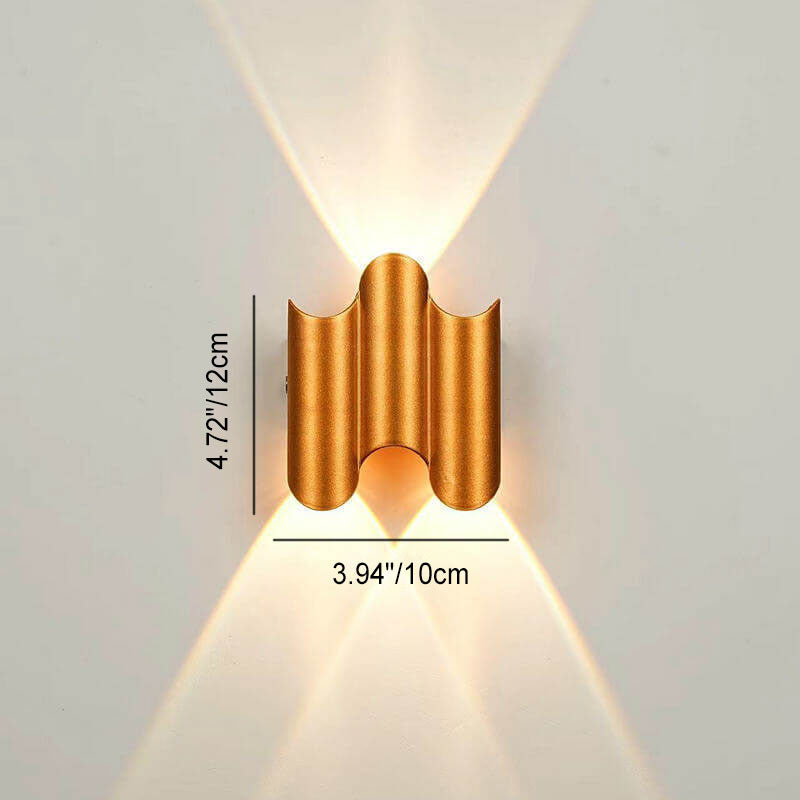 مصباح حائط مقاوم للماء LED بتصميم عمود منحني بسيط وإبداعي للاستخدام الخارجي 
