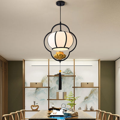 Chinese Retro Light Luxury Wrought Iron 1-Light Pendant Light