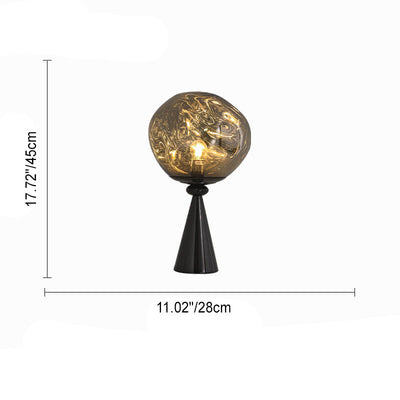 Italian Lava Acrylic Conical Electroplated Iron Base 1-Light Table Lamp