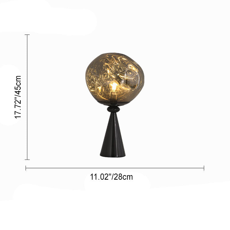 Italian Lava Acrylic Conical Electroplated Iron Base 1-Light Table Lamp