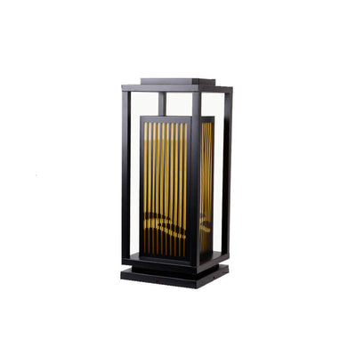 Modern Chinese Square Cage Outdoor Waterproof 1-Light Lawn Path Light