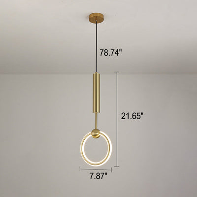 Nordic Luxury Gold Circle Ring LED Pendant Light