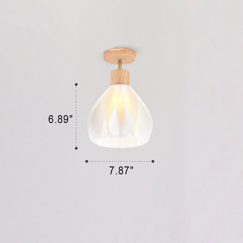 Japanese Wabi-sabi Minimalist Log 1-Light Semi-Flush Mount Light