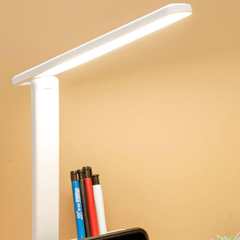 Lampe de bureau LED de lecture avec protection des yeux USB et porte-stylo pliable simple 