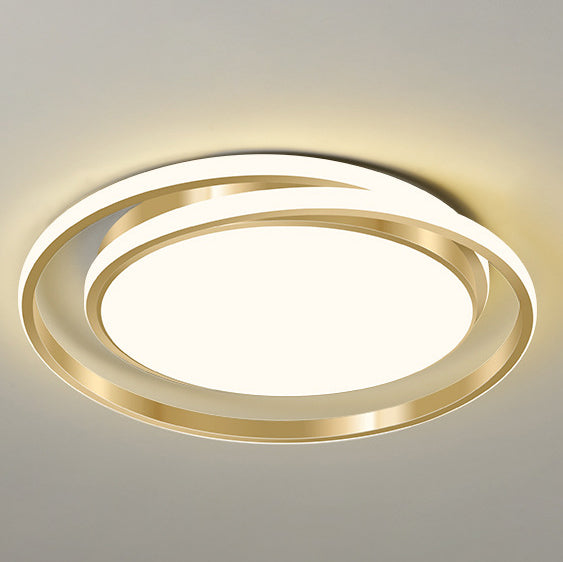 Plafonnier LED à montage encastré, lumière moderne et de luxe, cercle doré 