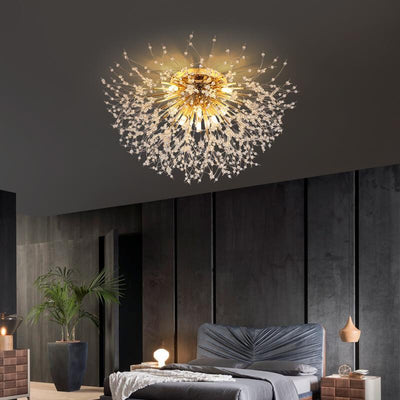 Modern Creative Dandelion Crystal 5/6/8 Light Semi-Flush Mount Ceiling Light