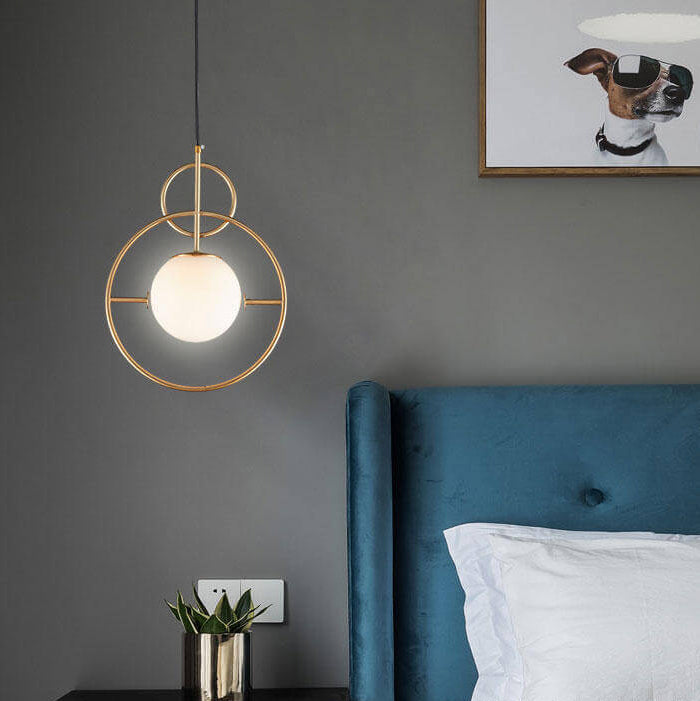 Nordic Creative Circle Ball Glass 1-Light LED Pendelleuchte 