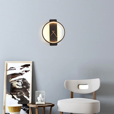 Modern Minimalist Clock Shaped 1-Light LED Wall Sconce Lamp