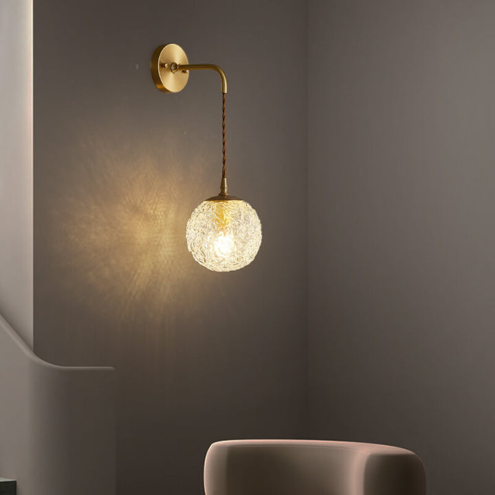 Lámpara de Aplique de Pared de 1 Luz con Globo de Cristal de Copo de Nieve Moderno 