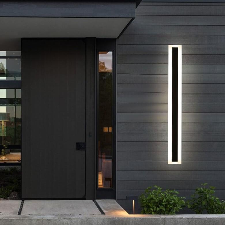 Minimalistische, längliche, stabförmige 1-Licht LED Acryl Außen wasserdichte Wandleuchte 