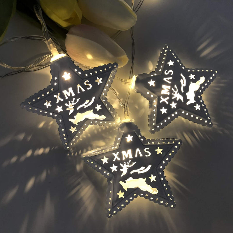 Weihnachts-Pentagramm-Schnur-Licht-Weihnachtsbaum-hängende Feiertags-Innenhof-Dekorations-Schnur-Lichter 