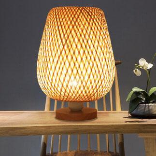 Modern Bamboo Weaving Oval 1-Light Table Lamp