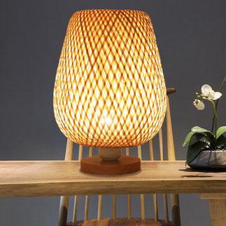 Moderne Bambusweberei Oval 1-Licht Tischlampe 