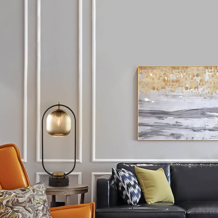 Lampe de Table Moderne en Verre Ambre à 1 Lumière 
