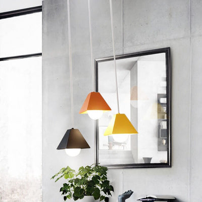 Simplicity Macaroon Style Trapezoid  Metal 1-Light  Mini Pendant Light