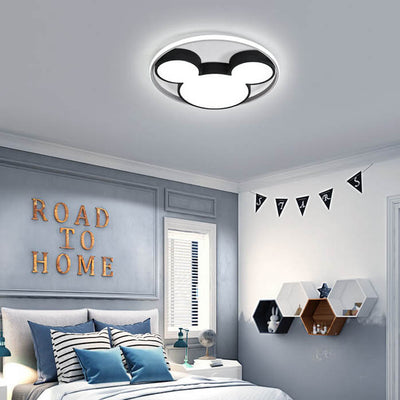 Cartoon Mouse LED Flush Mount Ceiling Light