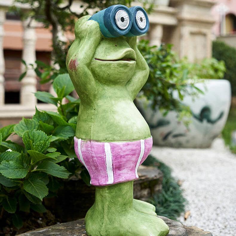 Contemporary Creative Solar Resin Frog Waterproof Decorative Outdoor Light For Garden