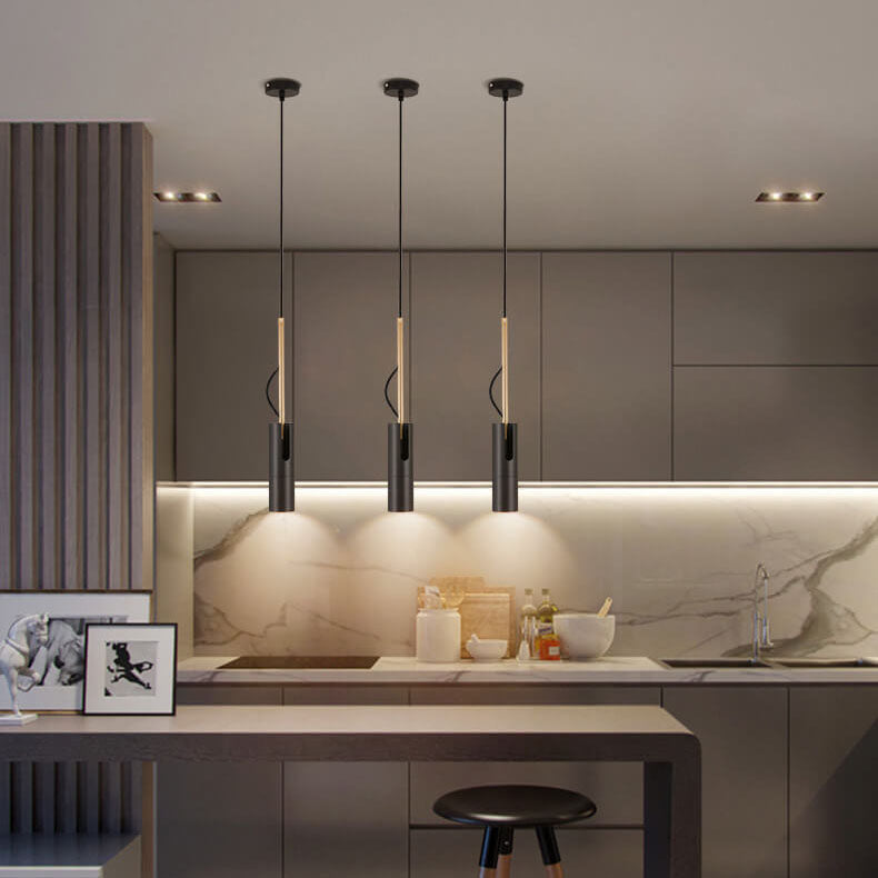 Lampe suspendue moderne et minimaliste à 1 lumière LED dorée