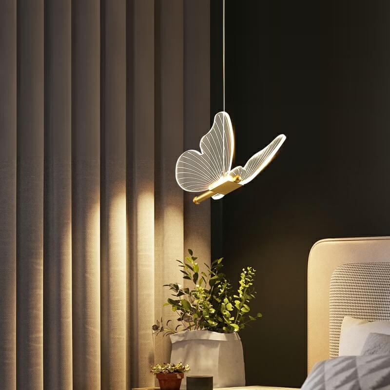 Lustre à suspension LED papillon acrylique minimaliste 