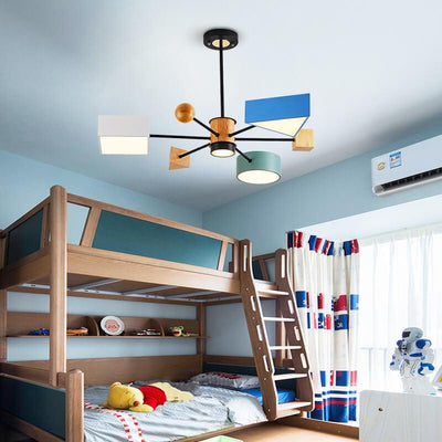Nordic Building Blocks Geometry 4-Light Chandelier