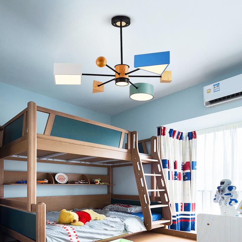 Nordic Building Blocks Geometry 4-Light Chandelier