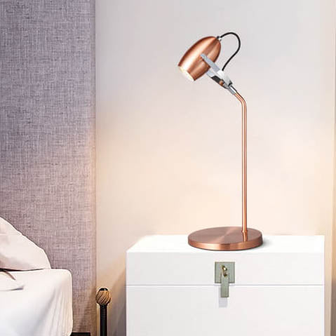 Modern Rose Gold Adjustable 1-Light LED Desk Lamp