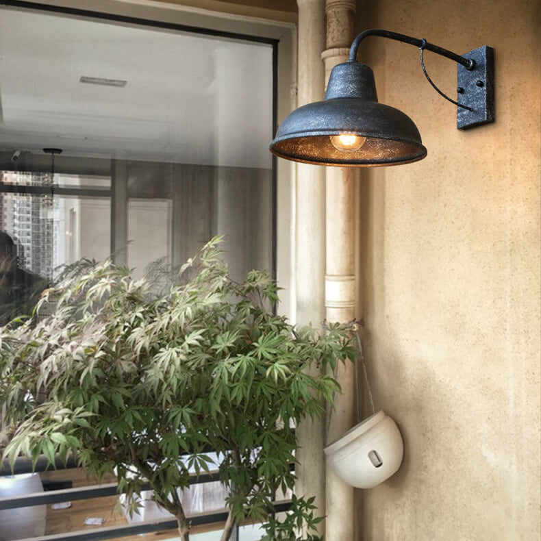 Lámpara de Aplique de Pared para Exteriores a Prueba de Agua de 1 Luz de Granero de Hierro Vintage 