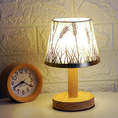 Vintage Linen Drum Shade 1-Light LED Table Lamp