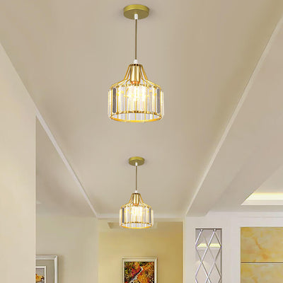 Modern Crystal Dome 1-Light Semi-Flush Mount Ceiling Light