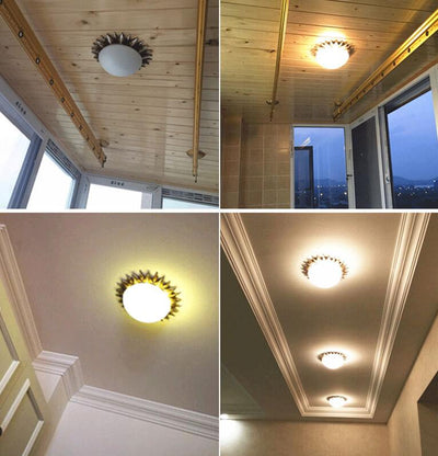 Vintage Glass Sun Bowl Shaped 1/3-Light Flush Mount Ceiling Light