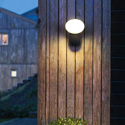 Lámpara de Aplique de Pared LED Impermeable para Exteriores de Círculo Simple 