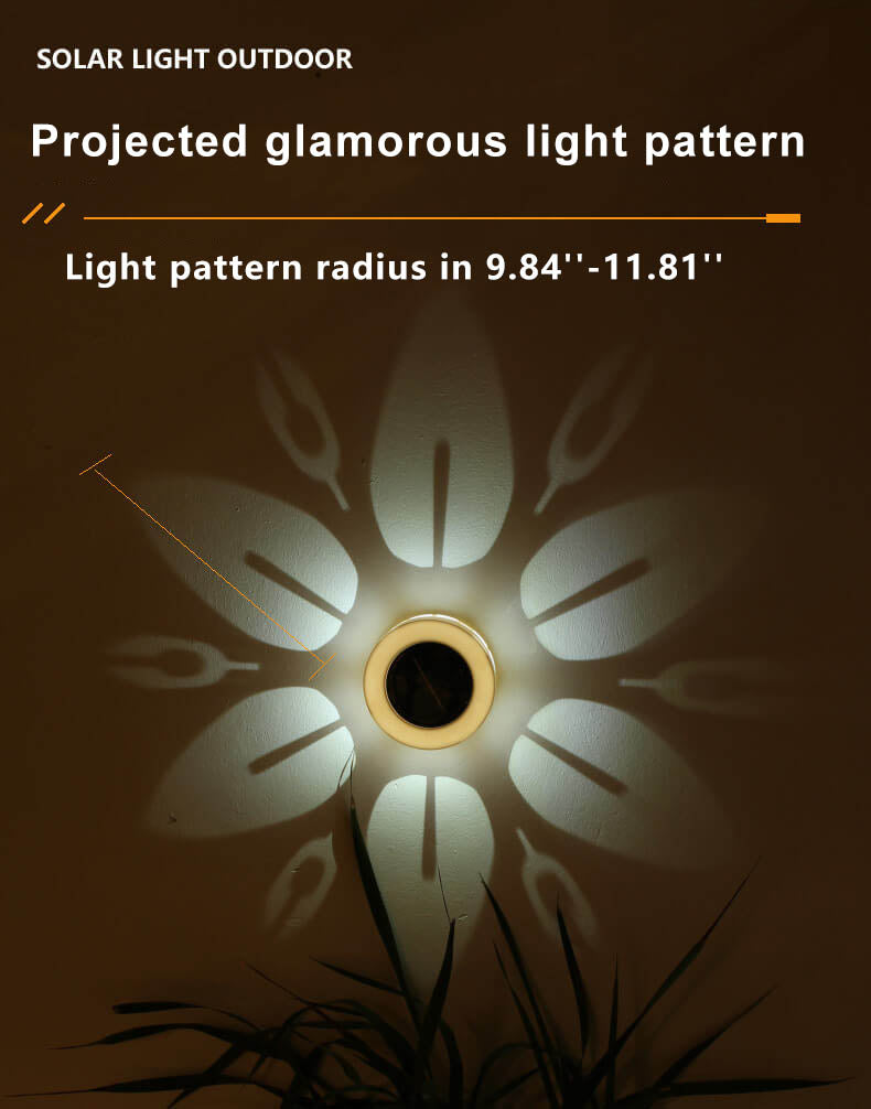 Solar Flower Pattern LED Outdoor Wall Patio Lawn Decorative Light