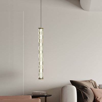 Modern Textured Glass Long Bar 1-Light LED Chandelier