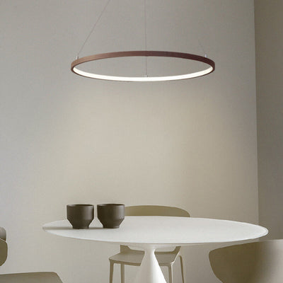 Nordic Minimalist Art Circle Alloy LED Chandelier