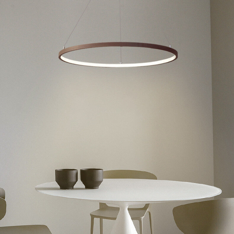 Nordic Minimalist Art Circle Alloy LED Chandelier
