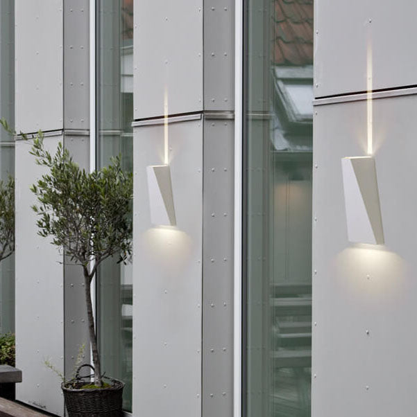 Lámpara de Aplique de Pared LED Impermeable para Exteriores Trapezoidal Simple de 2 Luces 