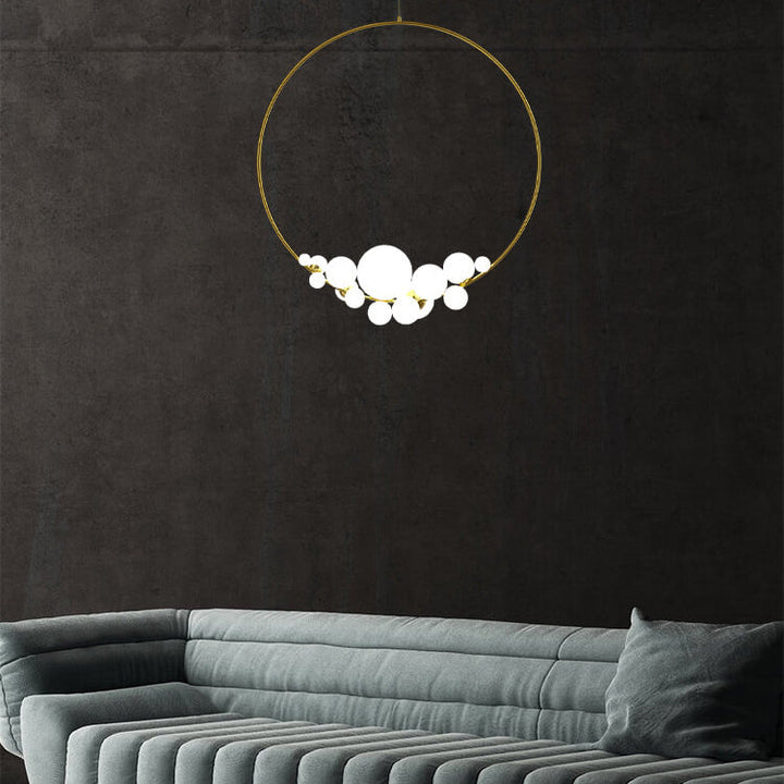 Moderne Minimalistische Kreis Glas Kugel LED Kronleuchter 