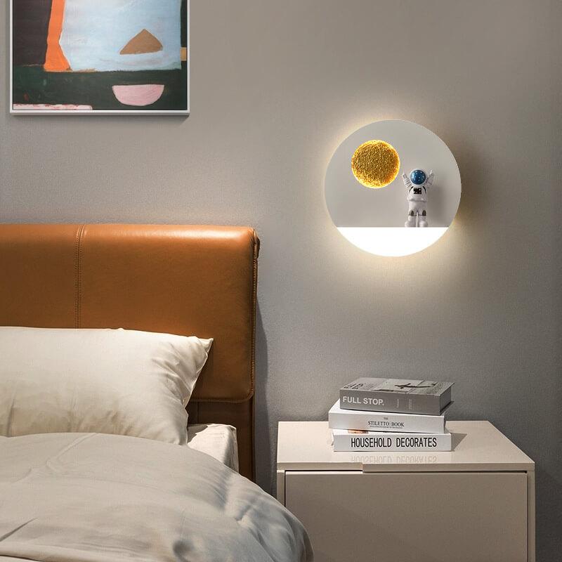 Creative Astronaut Resin Acrylic 1-Light LED Circle Wall Sconce Lamp