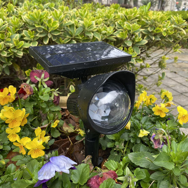 Solar drehbare Farbprojektions-LED Außen-Garten-Rasenleuchte 