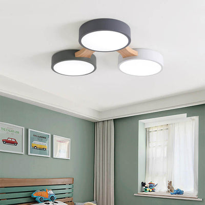 Modern Macaron Circle 3/4/5/8 Light LED Flush Mount Ceiling Light