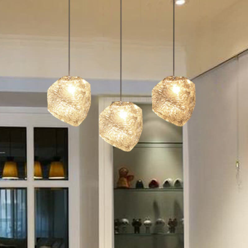 Nordic Creative Ice Cube Glass 1-Light  Pendant Light